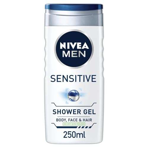 NIVEA MEN Sensitive Shower Gel Pack of 6 x 250ml - Prime Day Deal