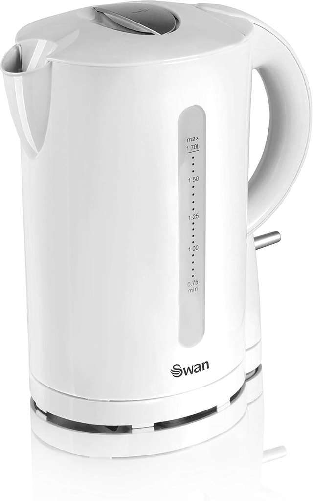 Swan SK18121N Jug Kettle with Rapid Boil, Detachable Filter, 1.7L, 2200W, White
