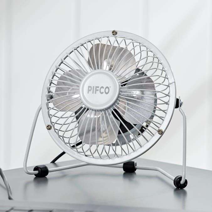 Pifco 4" USB Mini Desk Fan In White