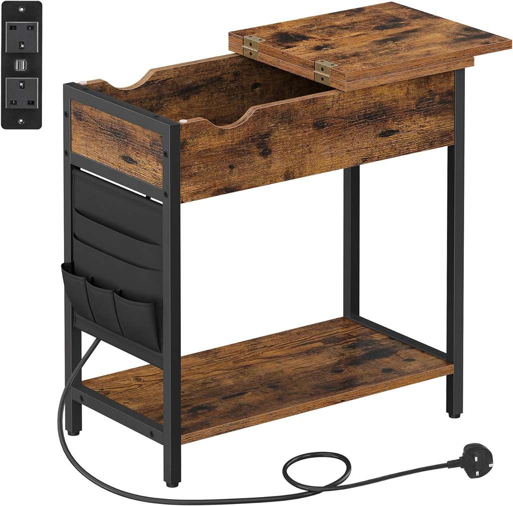 Vasagle Slim Side Table with Charging Station - Sold & Dispatched by Songmics Home UK