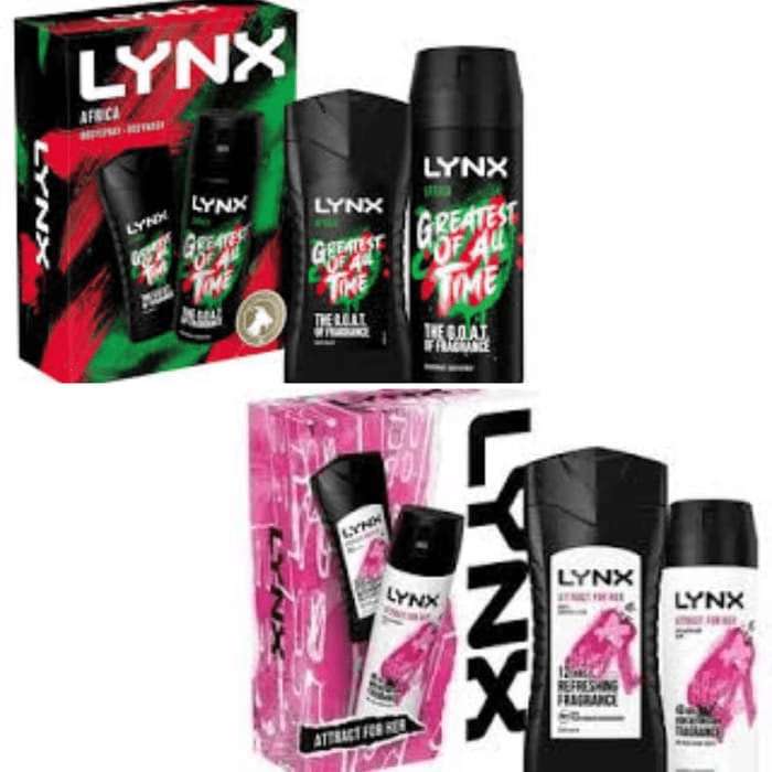 Lynx Africa /Attract for Her Duo Body Spray & Body Wash Sets