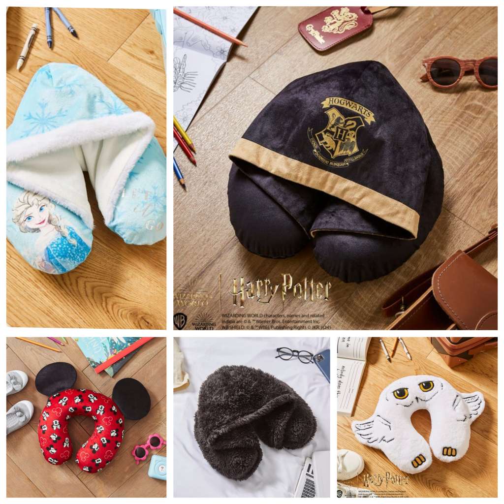 Travel Pillows - Hooded Harry Potter / Hedwig / Hooded Disney Frozen / Mickey & Minnie / Hooded Teddy - Free Click & Collect