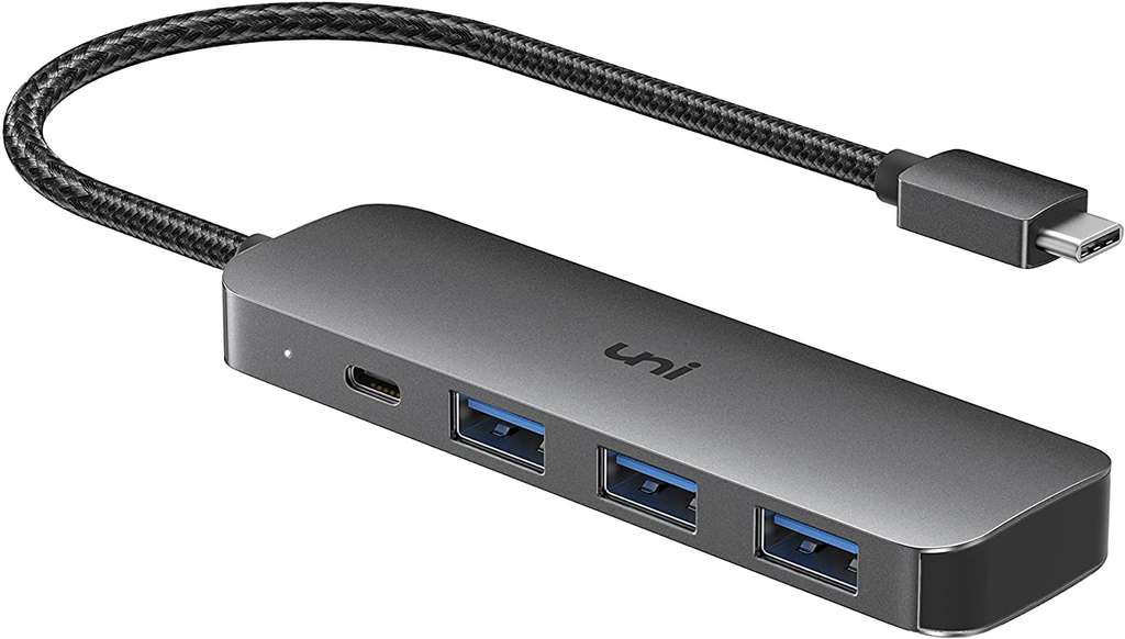 uni USB C Hub with 100W Power Delivery, Slim USB C to 4 Port USB3.0 Adapter with voucher - Sold by Yooyee FBA