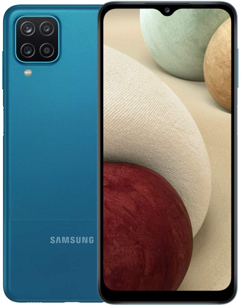 Samsung Galaxy A12(A127F) 128GB Dual SIM, GSM Unlocked (CDMA Verizon/Sprint Not Supported) Smartphone International Version (Fast Car Charger Set) No Warranty (Blue)