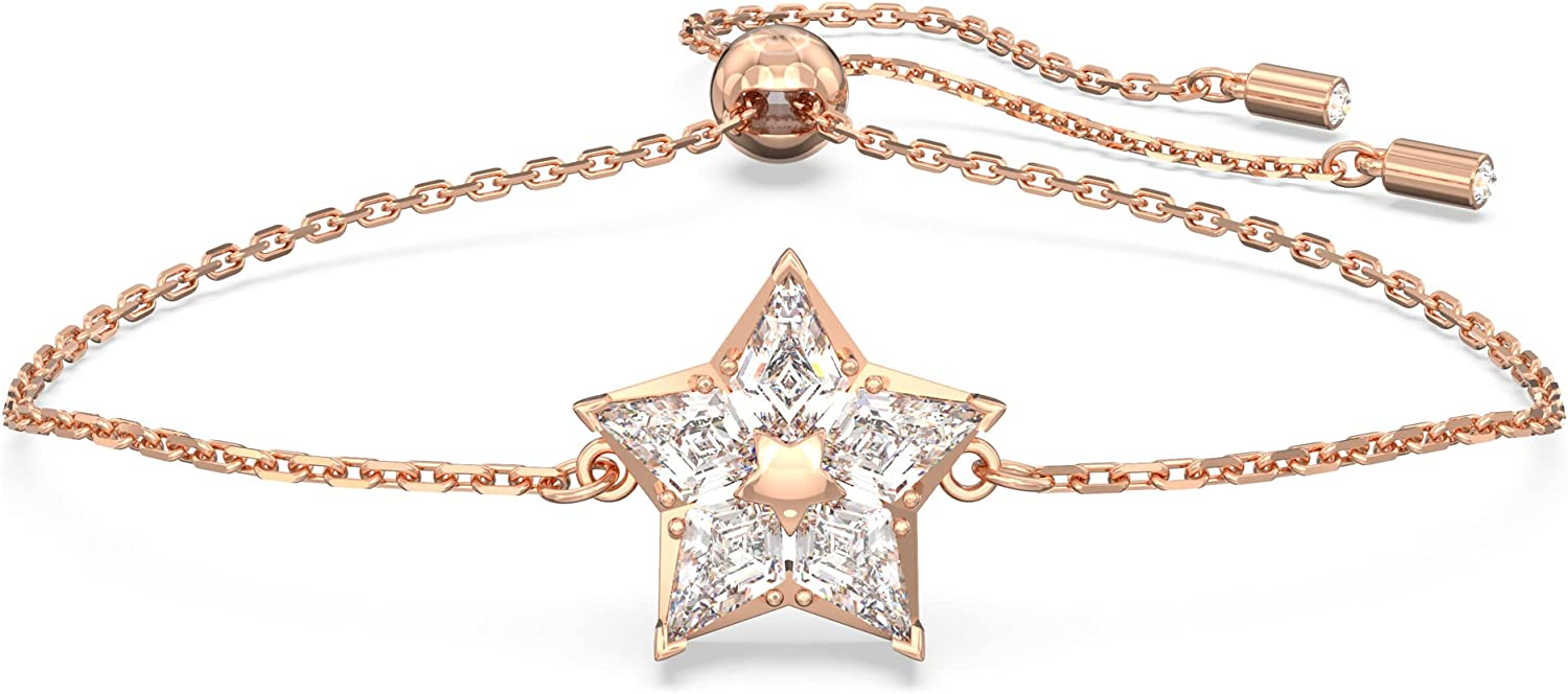 【Swarovski】Stella Bracelet, 0, Stars, White, Rose Gold Tone, M, Crystal, Crystal