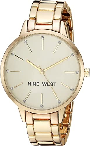 Nine West Women's Crystal Embellished Bracelet Watch