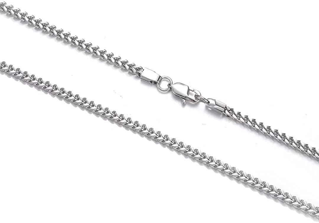 Cuban Chain Necklace Ladies Mens Cuban Chain 3MM 18/20/22/24" Long Hip Hop Jewelry with Gift Box