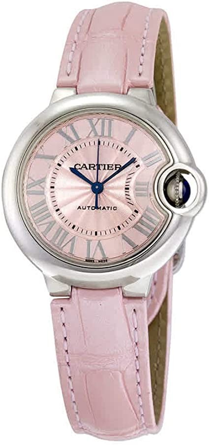 Cartier Ballon Bleu WSBB002 Stainless Steel Crocodile Leather Automatic Ladies Watch, Pink